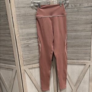 BuffBunny Collection Mauve Leggings white trim women’s size XS